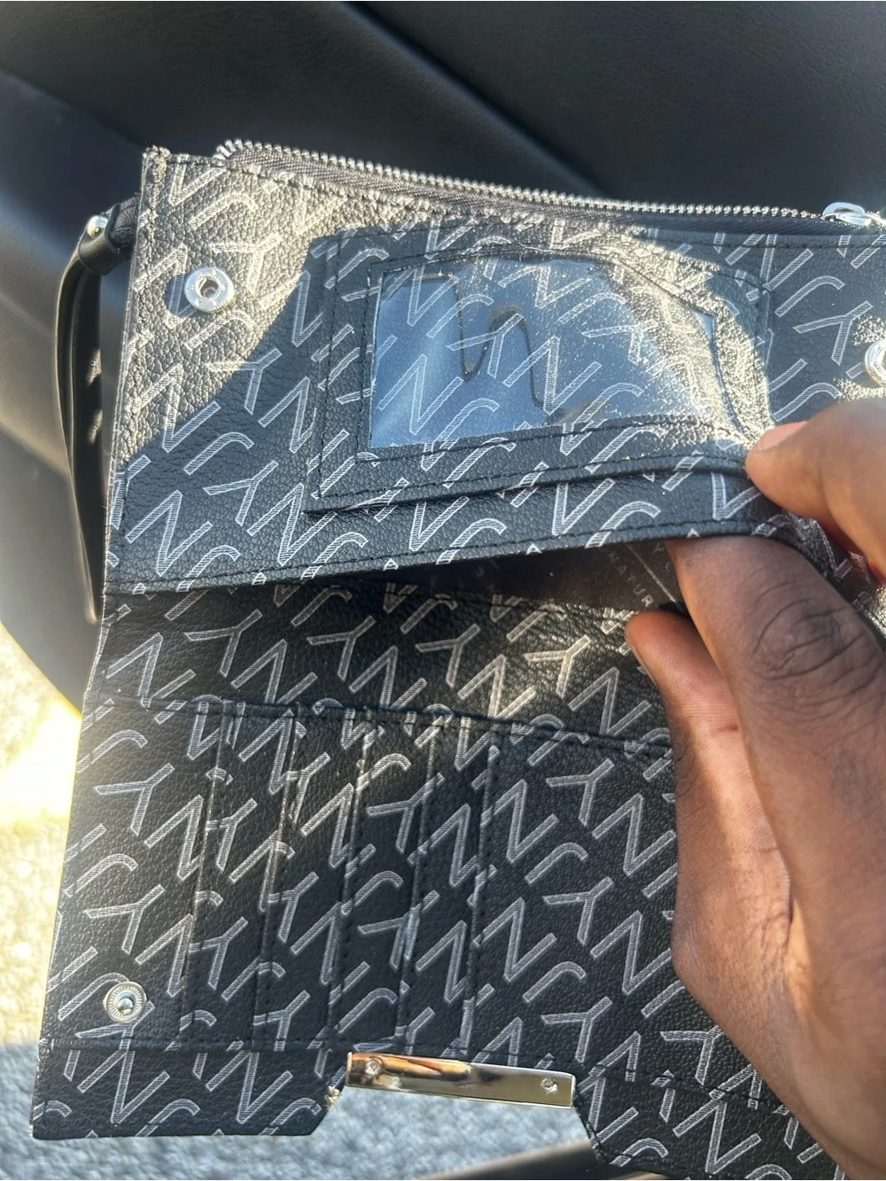 Jones New York Black Signature Zip Wallet